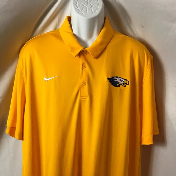 Nike Eagle Head Mascot Activewear Athletic Sport Cut Polo Shirt - Picture 2 of 6